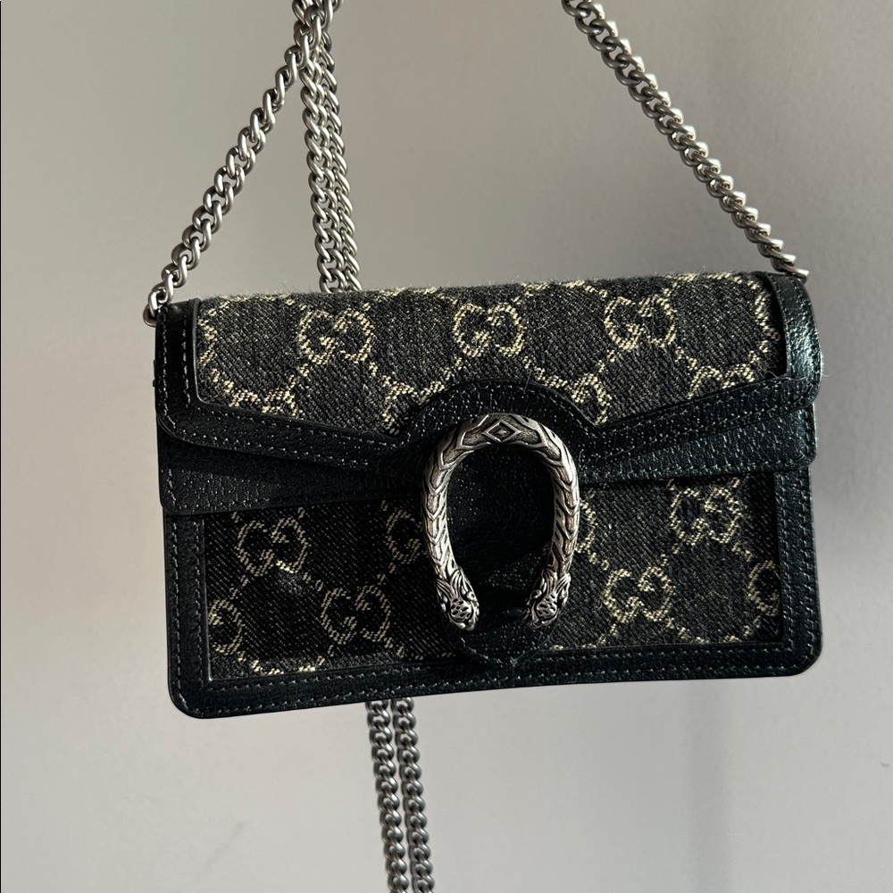 Black Denim Super Mini Gucci Dionysus Bag